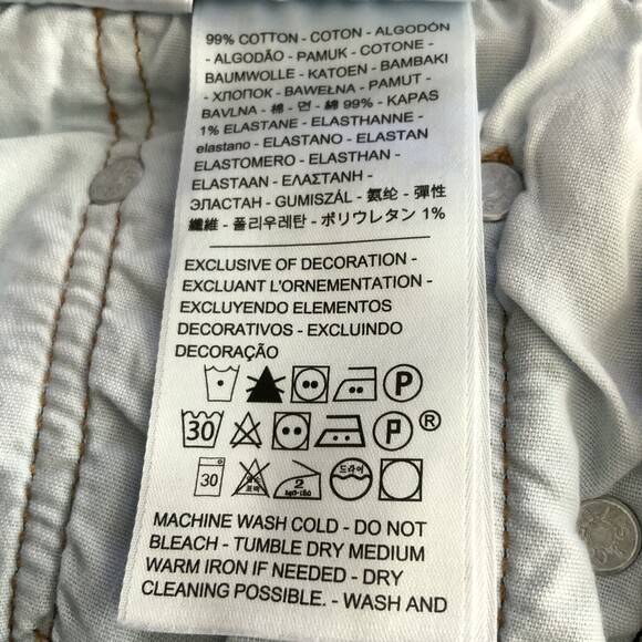 Levi's Premium 501 Jeans Blue Chewed Hem Skinny 24 - Picture 16 of 16